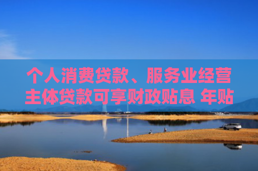 个人消费贷款、服务业经营主体贷款可享财政贴息 年贴息比例为一个百分点